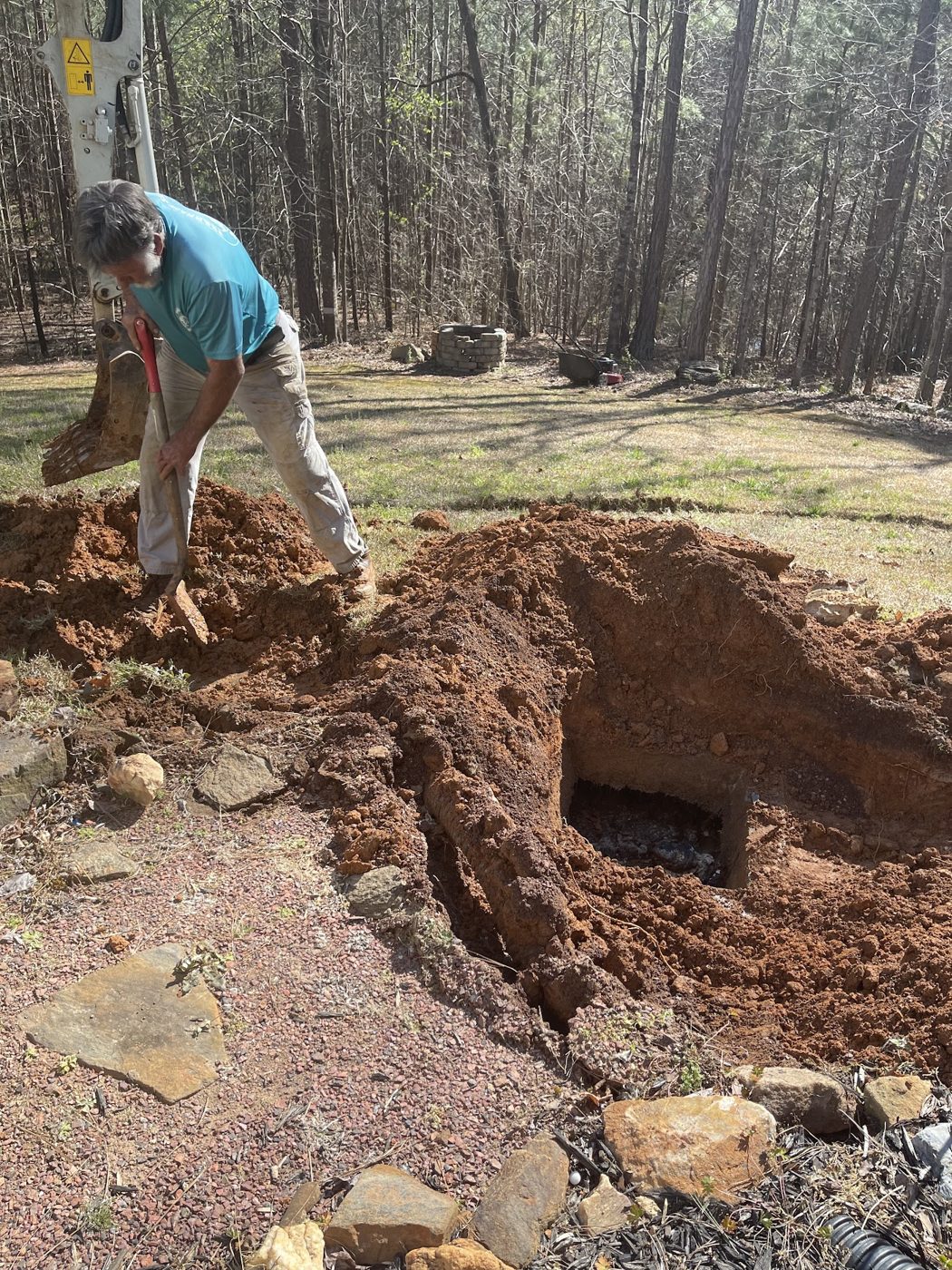 Uncovering a septic tank