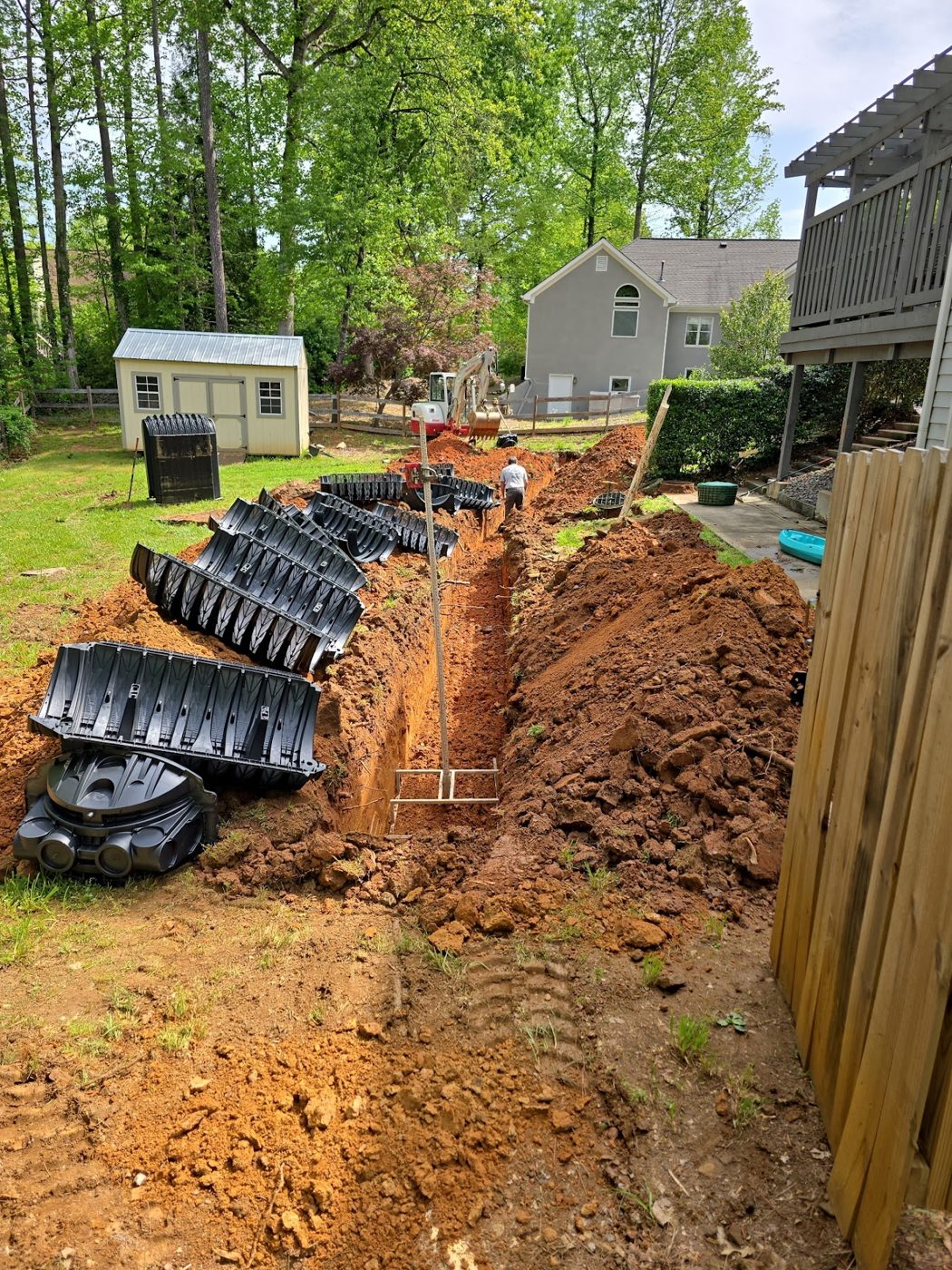 New drain field line installation