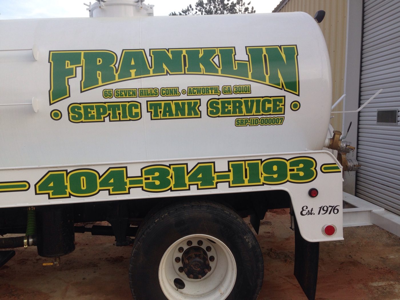 Franklin Septic tank truck, est. 1976