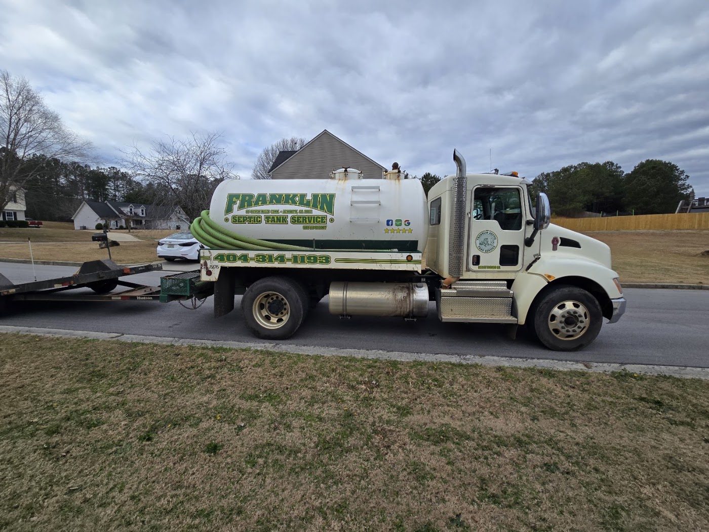 Pump truck on a service call